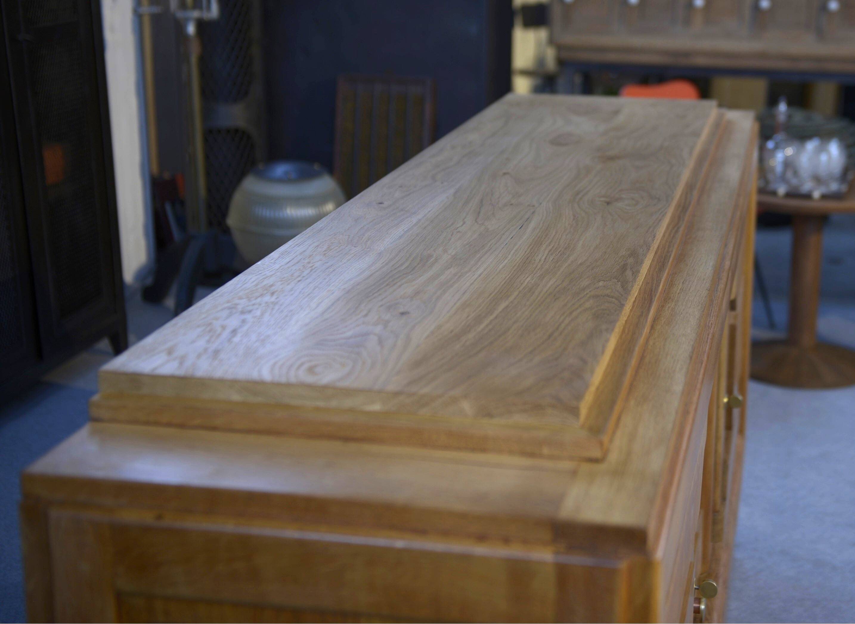 Brutalist Art Deco oak sideboard in the style of Charles Dudouyt / Gaston Poisson