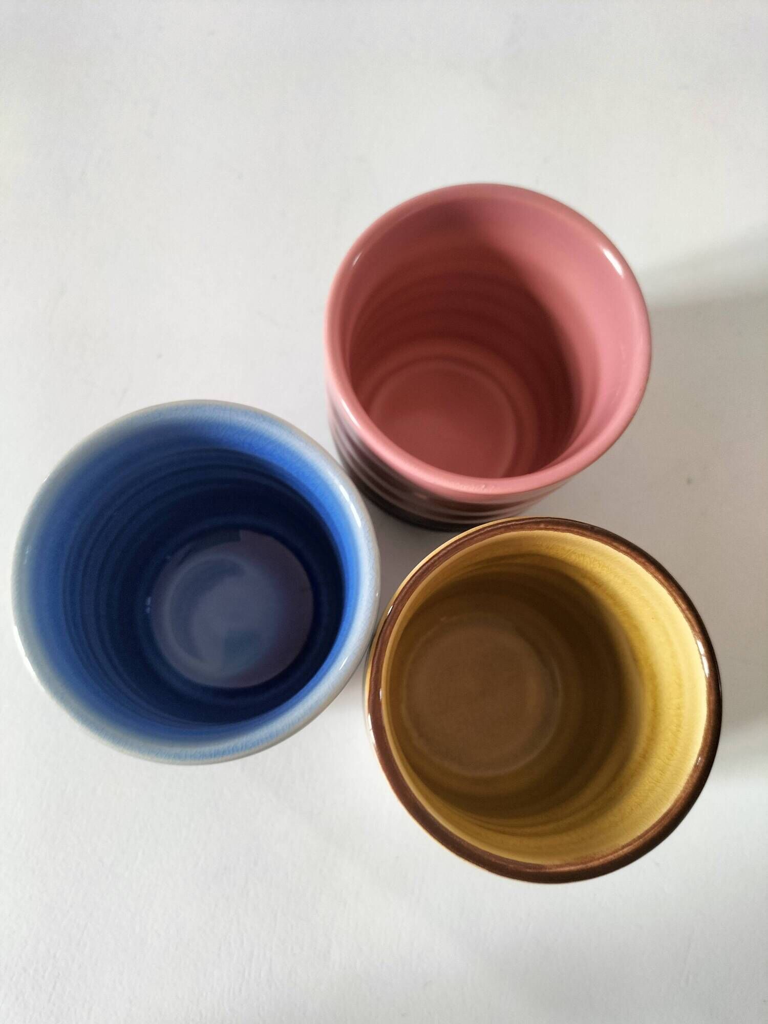 Ceramic cup trio