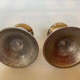 Pair of small silver metal candlesticks