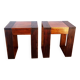 Pair of exotic wood bedside tables