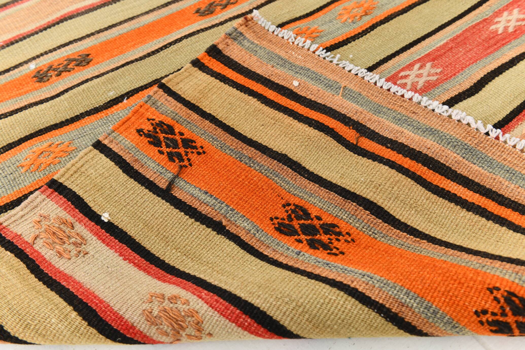 Striped Vintage Kilim Rug, 163x282Cm Wool Kilim Rug