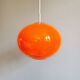 Large Space Age pendant light in orange opaline, 1960s-70s