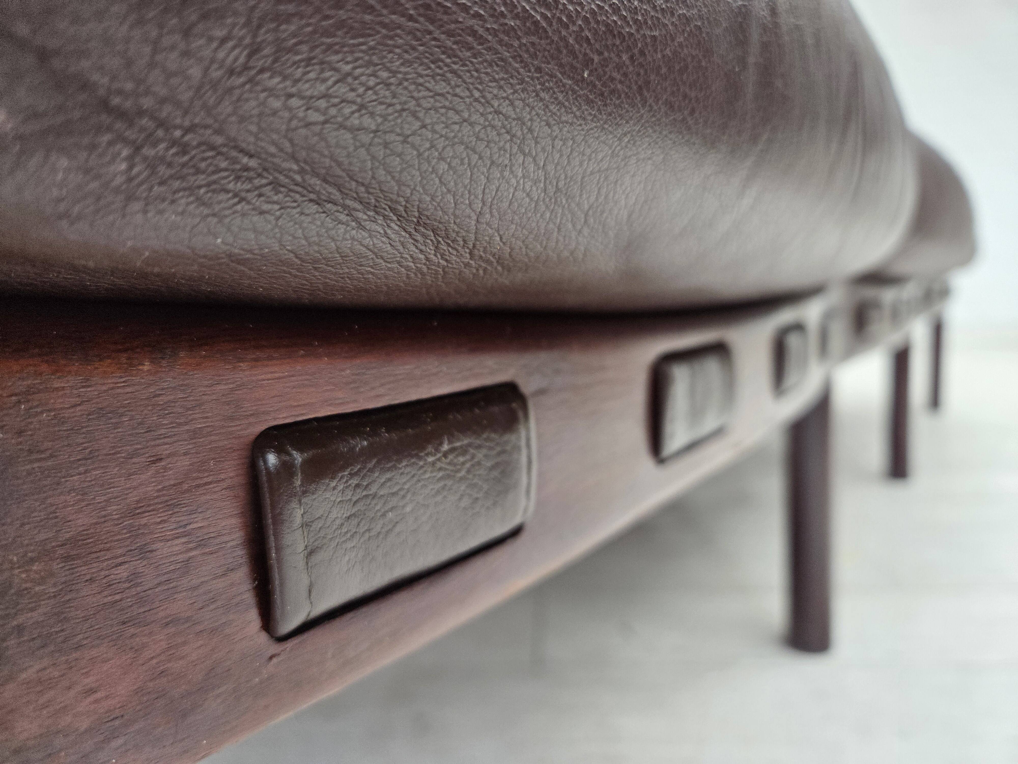 1970s, Scandinavian 3-seater sofa by Arne Norell, furniture leather.