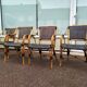 4 Fauteuil Boho chic 2 tons en Rotin, café bistro Vintage