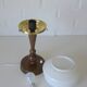 Art Deco Table Lamp | Vintage White Opaline Mushroom Glass | Restored Solid Wood | Fully Rewired | Bauhaus Style