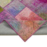 Handwoven Oriental Overdyed 168 cm x 245 cm Multicolor Patchwork Carpet