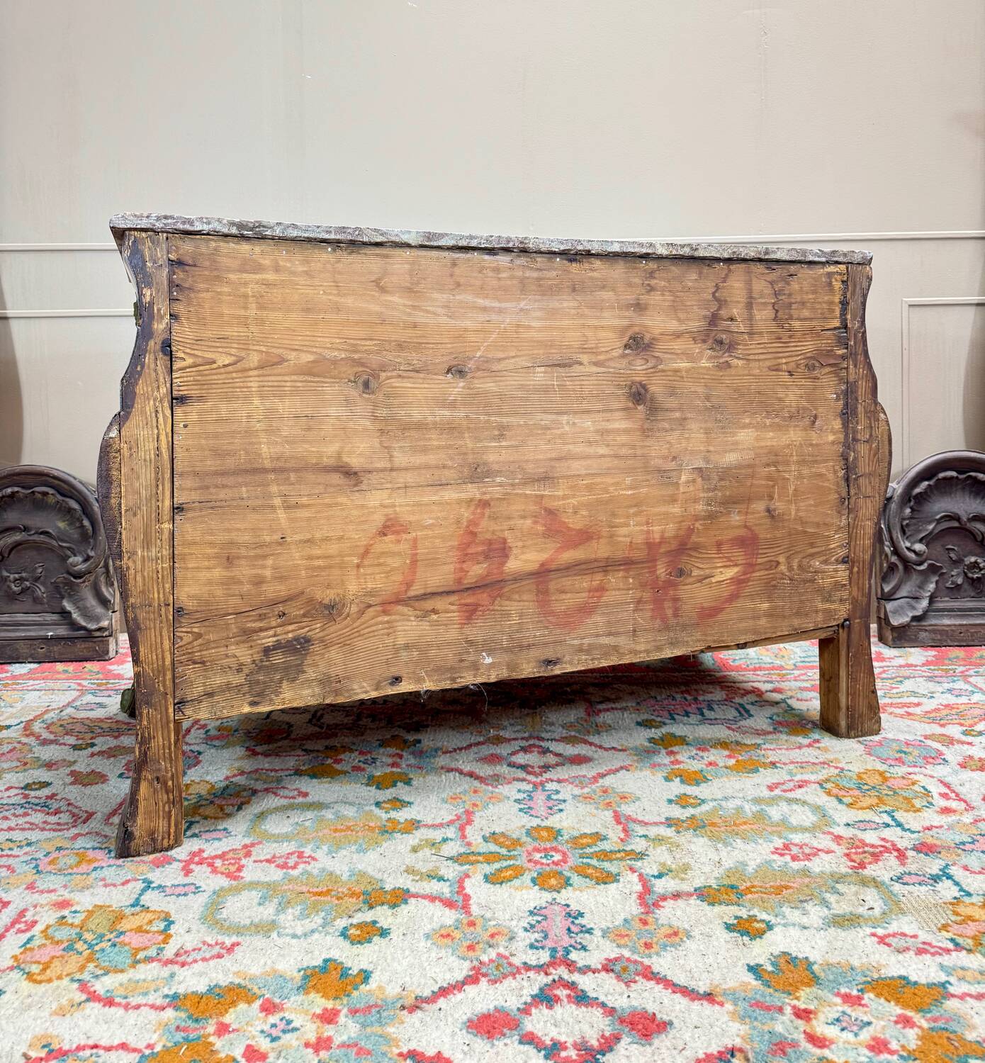 Commode tombeau En Marqueterie D’époque Régence Louis XV XVIII Eme Siècle