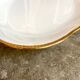 Oval dish in white and golden Limoges porcelain