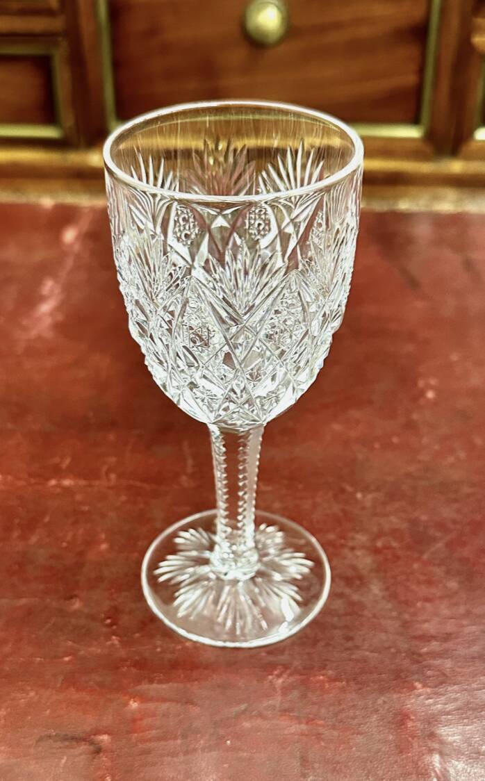 18 Saint Louis crystal white wine glasses “Florence model” -340001