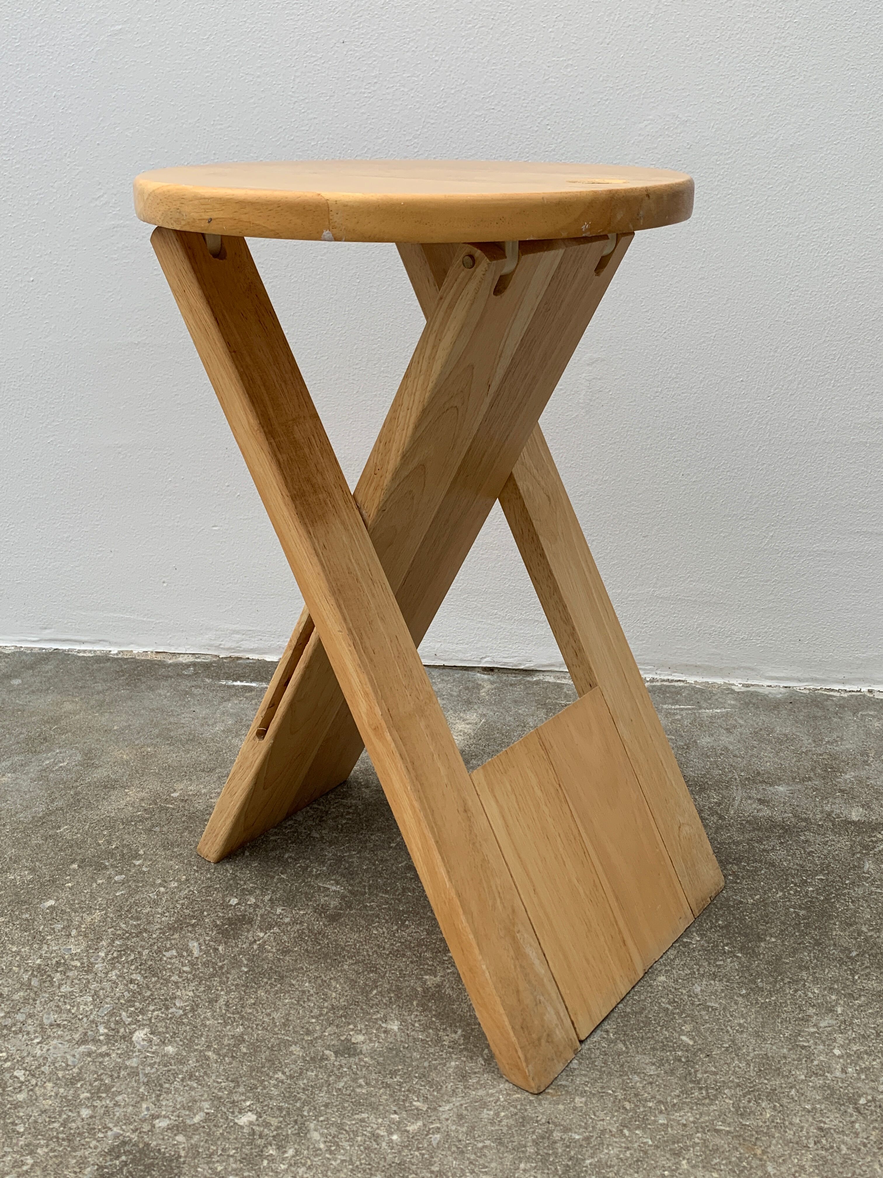 Wooden folding stool, model Suzy by Adrian Reed, 1980