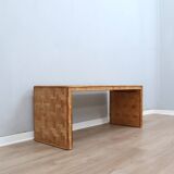 1970s minimalist bamboo & rattan bench by Vivai del Sud