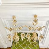 Pair of golden wall lamps Italy 70-80