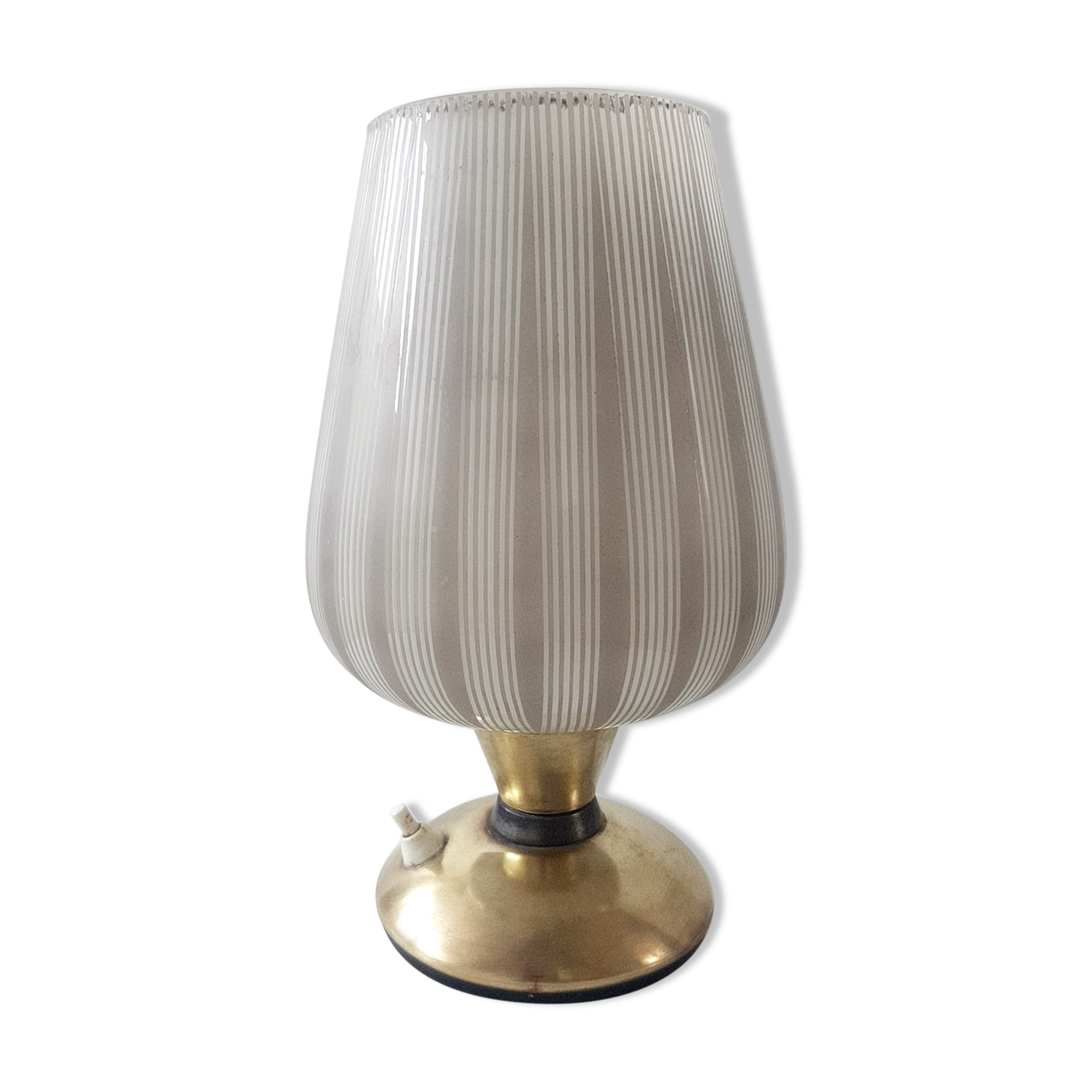 Retro brass table lamp and glass globe