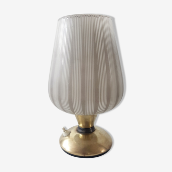 Retro brass table lamp and glass globe