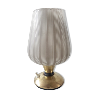 Retro brass table lamp and glass globe