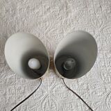 Pair of lamps signed by Jean Perzel – cylindrical with an oblique opening.