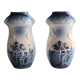 Pair of small Art Nouveau vases from Northern faience with blue decoration