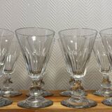 Set of eight important 19th century faceted cut crystal glasses