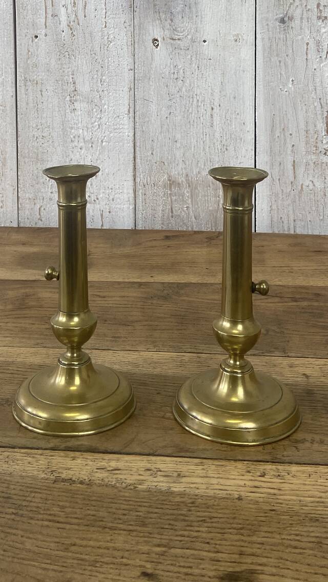 Pair of brass candlesticks