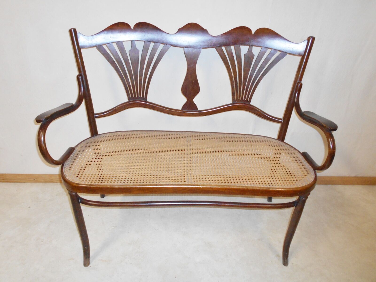 Fischel art nouveau bench in bentwood