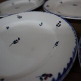 5 assiettes plates manufacture impériale royale Nimy Fabrication Belge
