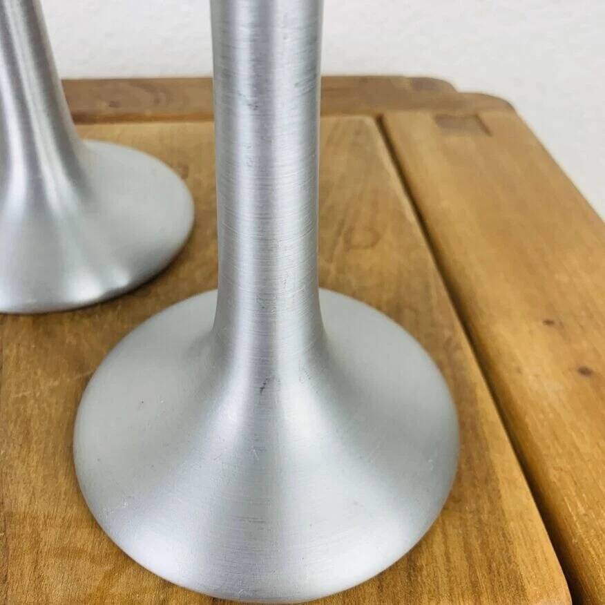 Pair of aluminium candle holders Kagla by Carl Ojerstam for Ikea