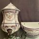 Wall fountain in earthenware with Rouen decoration