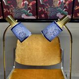 Pair of large modular industrial lamps from the 1950s.