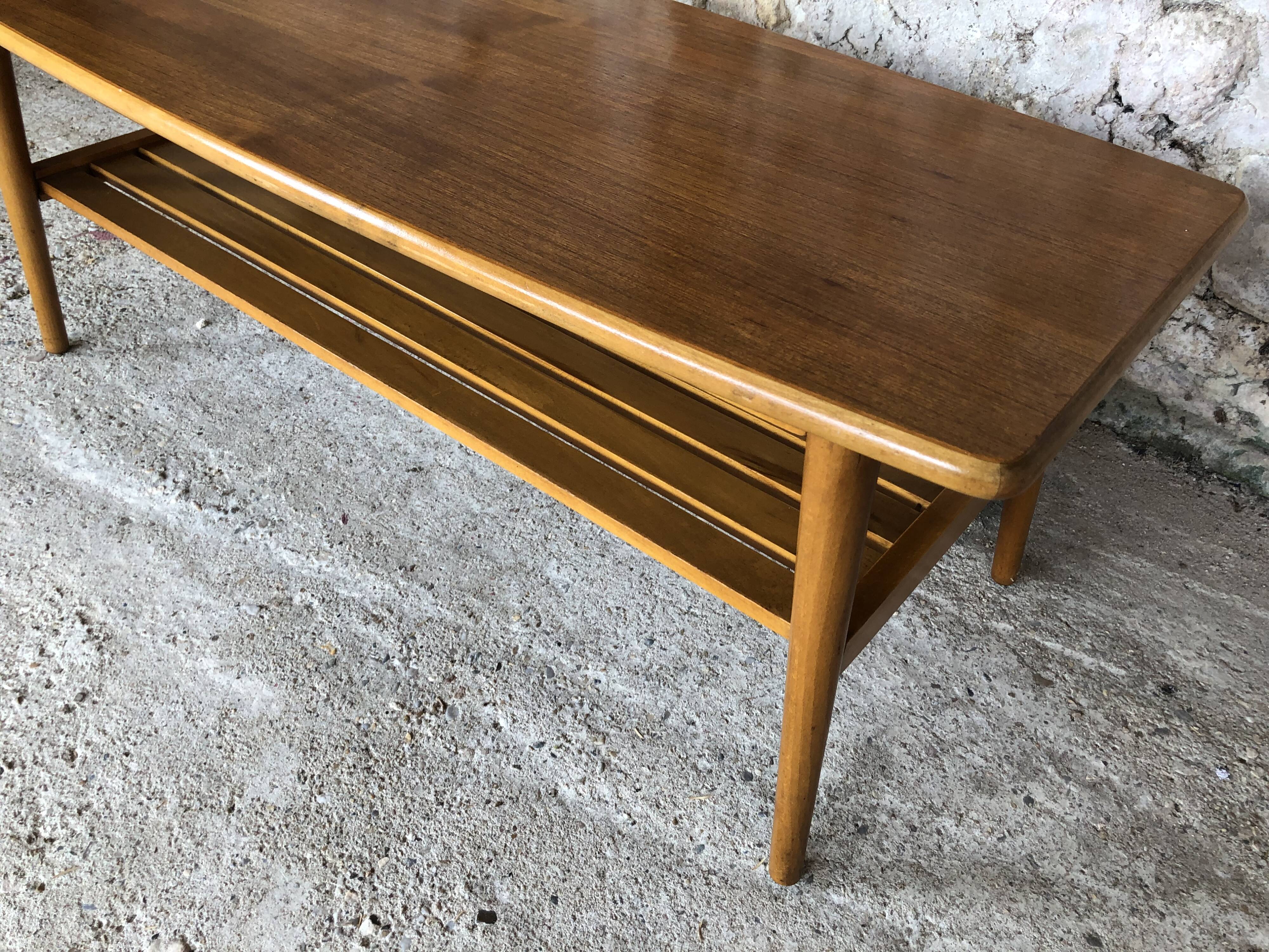 Scandinavian teak coffee table in the 70s