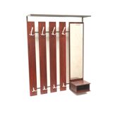 Large vintage coat rack / wall coat rack with mirror made in the 60s