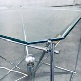 Cubist coffee table with lamp attributed to Max Sauze, France 1960s