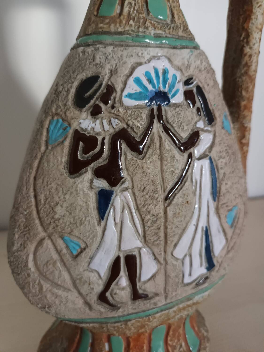 Vintage Egyptian motif jug vase