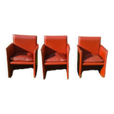 Set of 3 armchairs "401 break" by Mario Bellini for Cassina