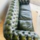 Chesterfield 3 seater sofa in English green leather