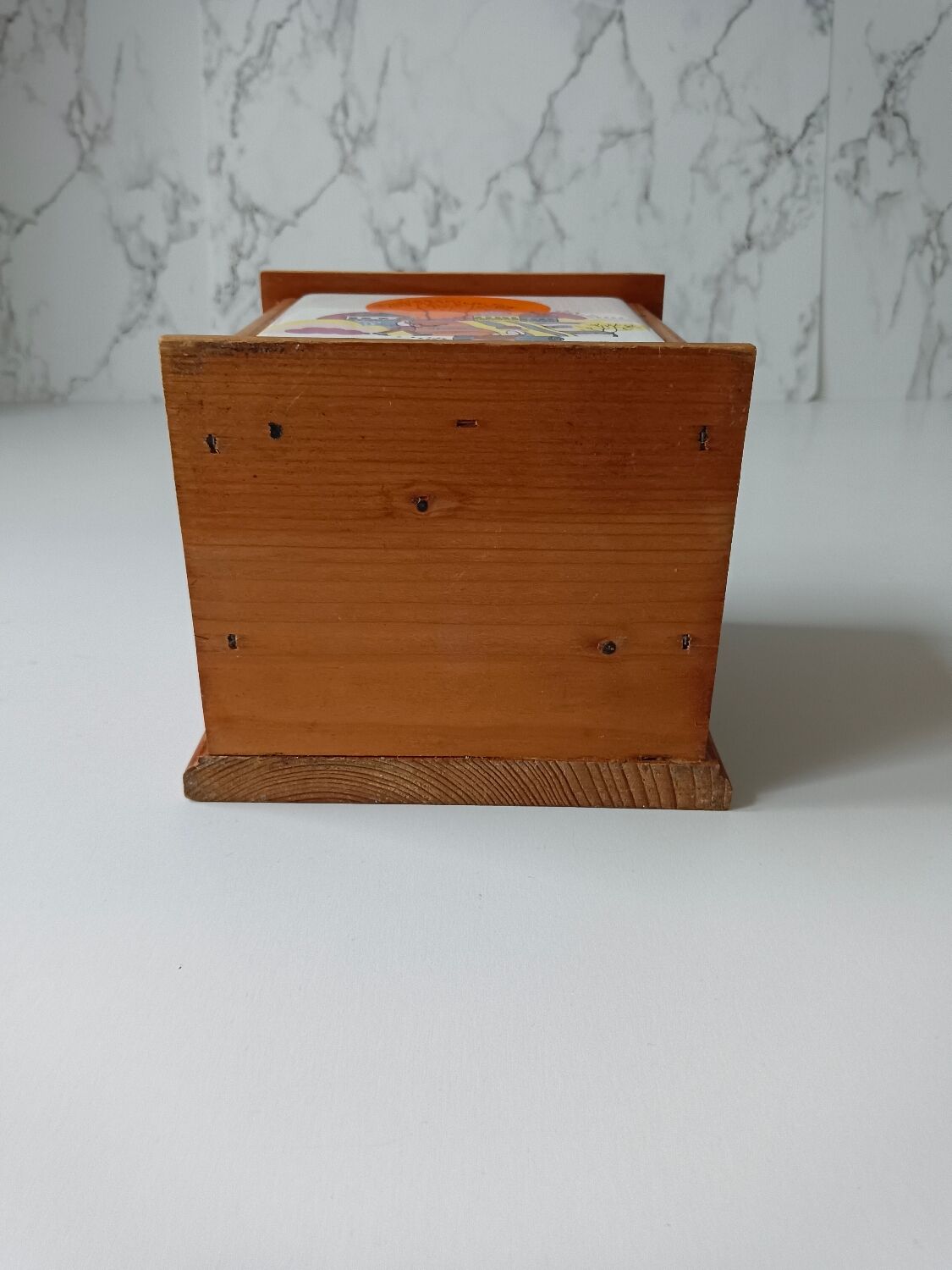 Wooden spice box and wall ceramic
