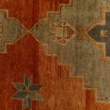 3x12 shades of brunt orange oushak runner rug