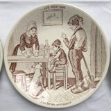Sarreguemines speaking plates model "The Vocations"