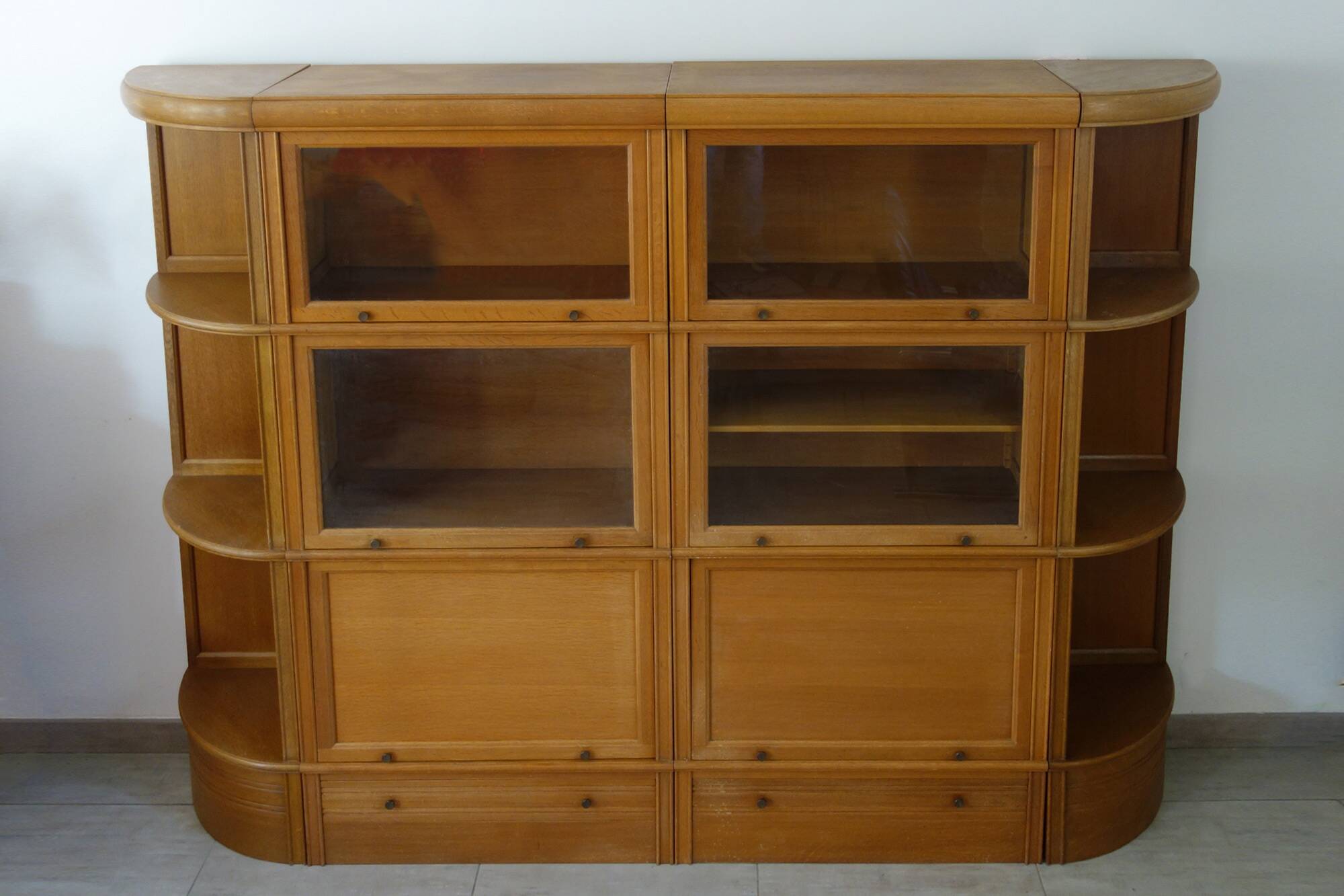 Meuble bibliothèque vitrine modulable MD années 60