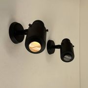 Pair of vintage Zodiac wall lights by Jacques Biny, matte black, France 1960s