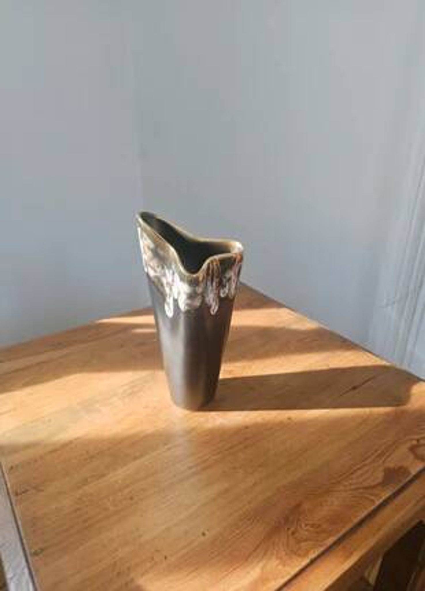Vintage free-form organic vase - numbered ceramic 1246/23 - mid-century style