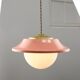 Mid-Century Italian Pink Metal and Brass Pendant Lamp