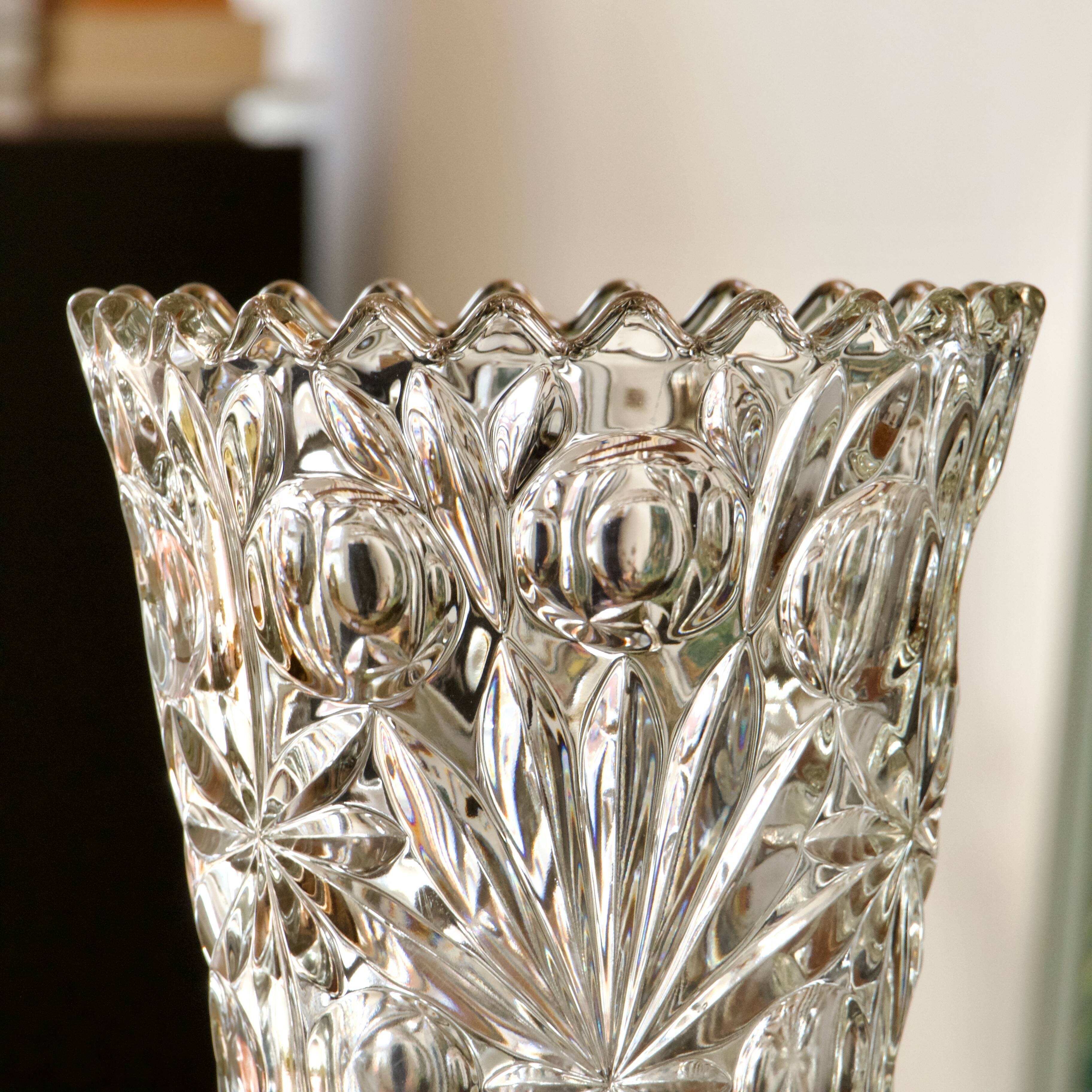 Large vintage vase in thick cut glass
