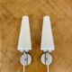 Paire d'appliques en opaline