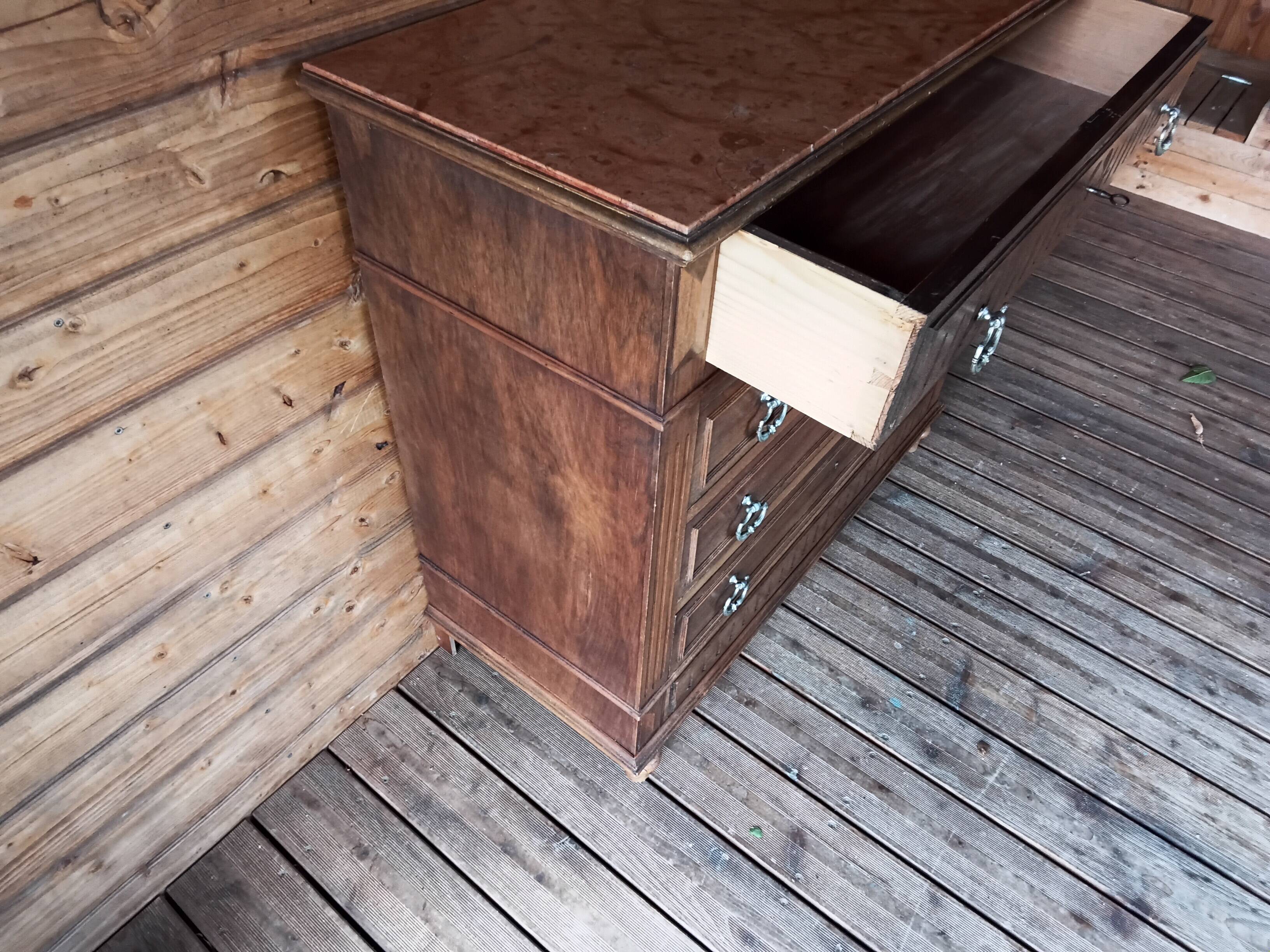 Antique chest of drawers with marble top