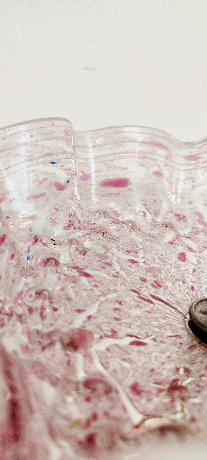 Frutero "Art Nouveau" en cristal de Murano. Italie, années 1940.