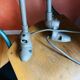 Pair of articulated industrial lamps 1950