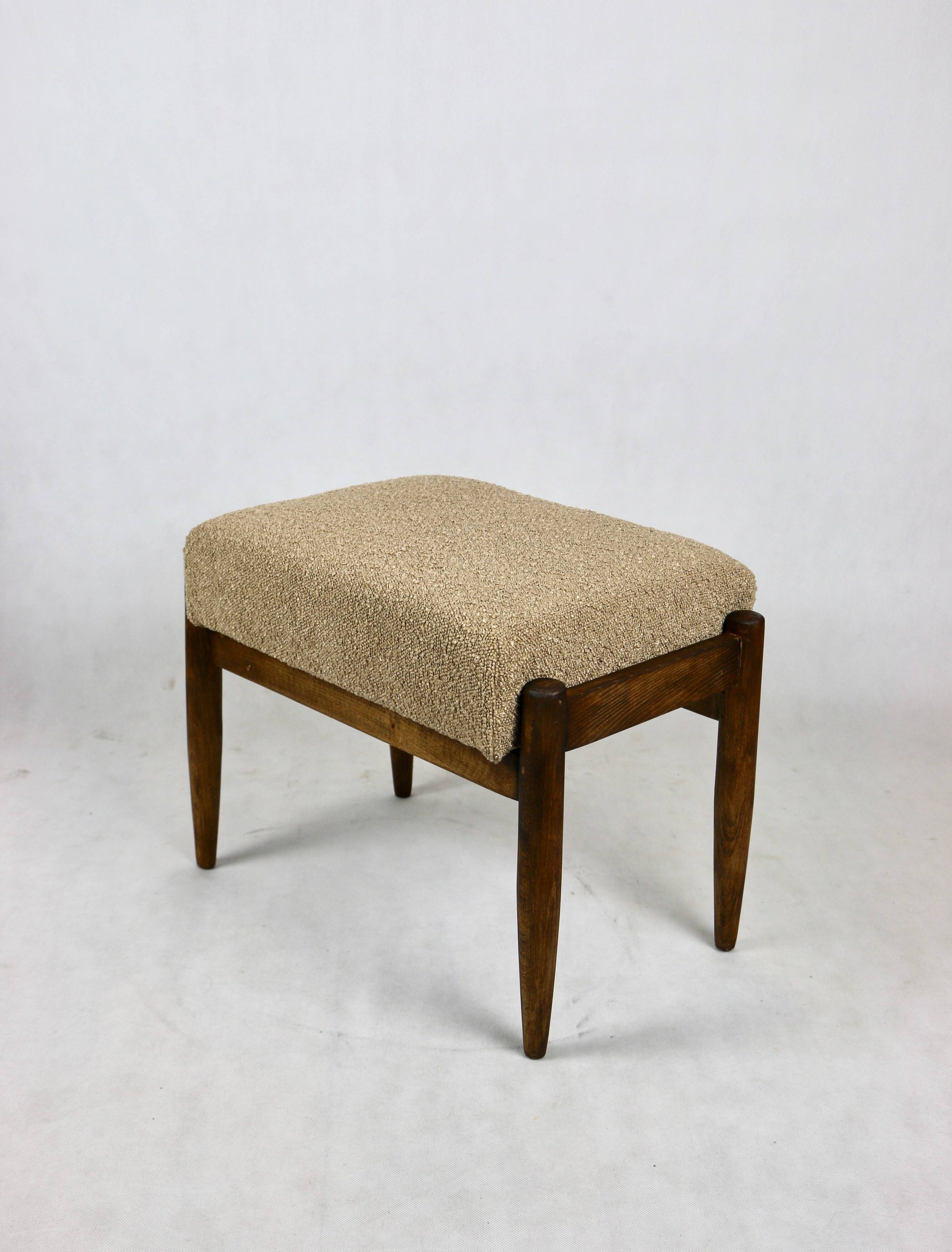Vintage Beige boucle Stool by Homa, 1970s