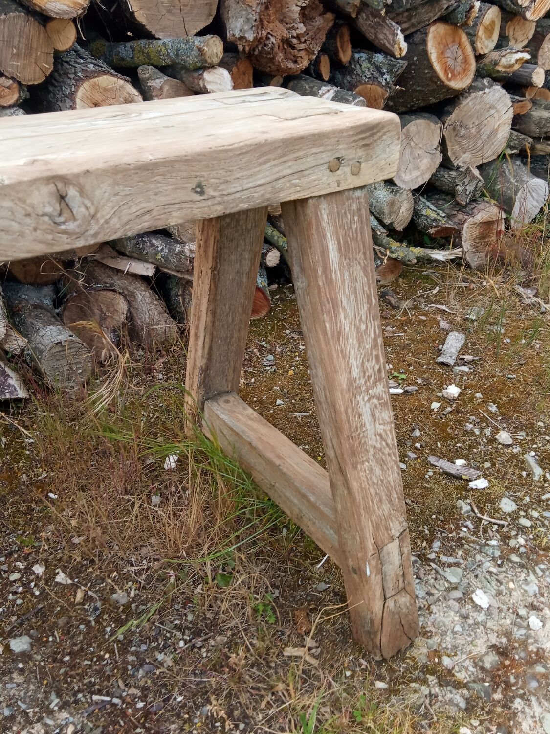 Pair of oak farmhouse benches 228 cm