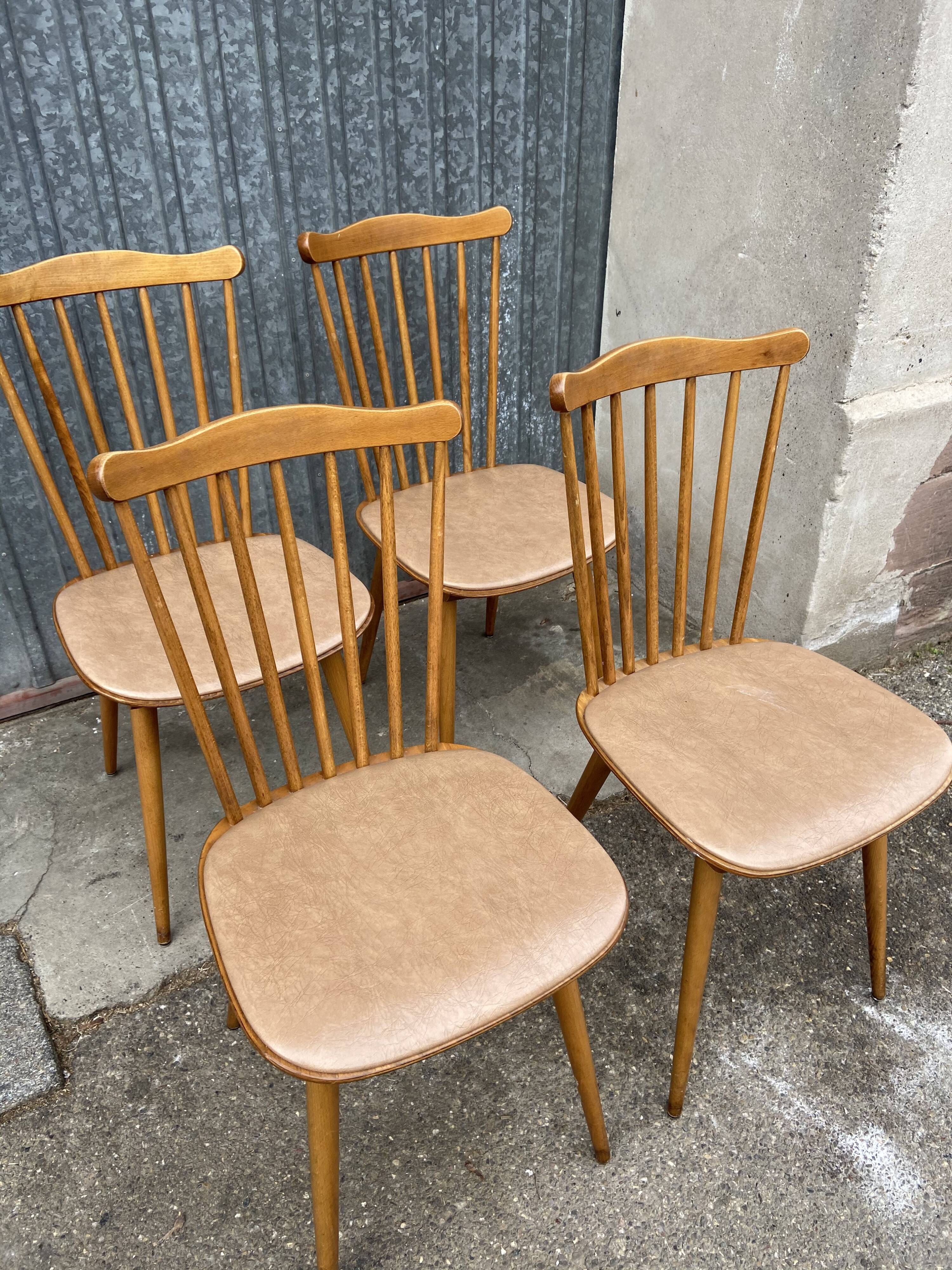 4 Vintage bistro chairs Baumann Tacoma 1960