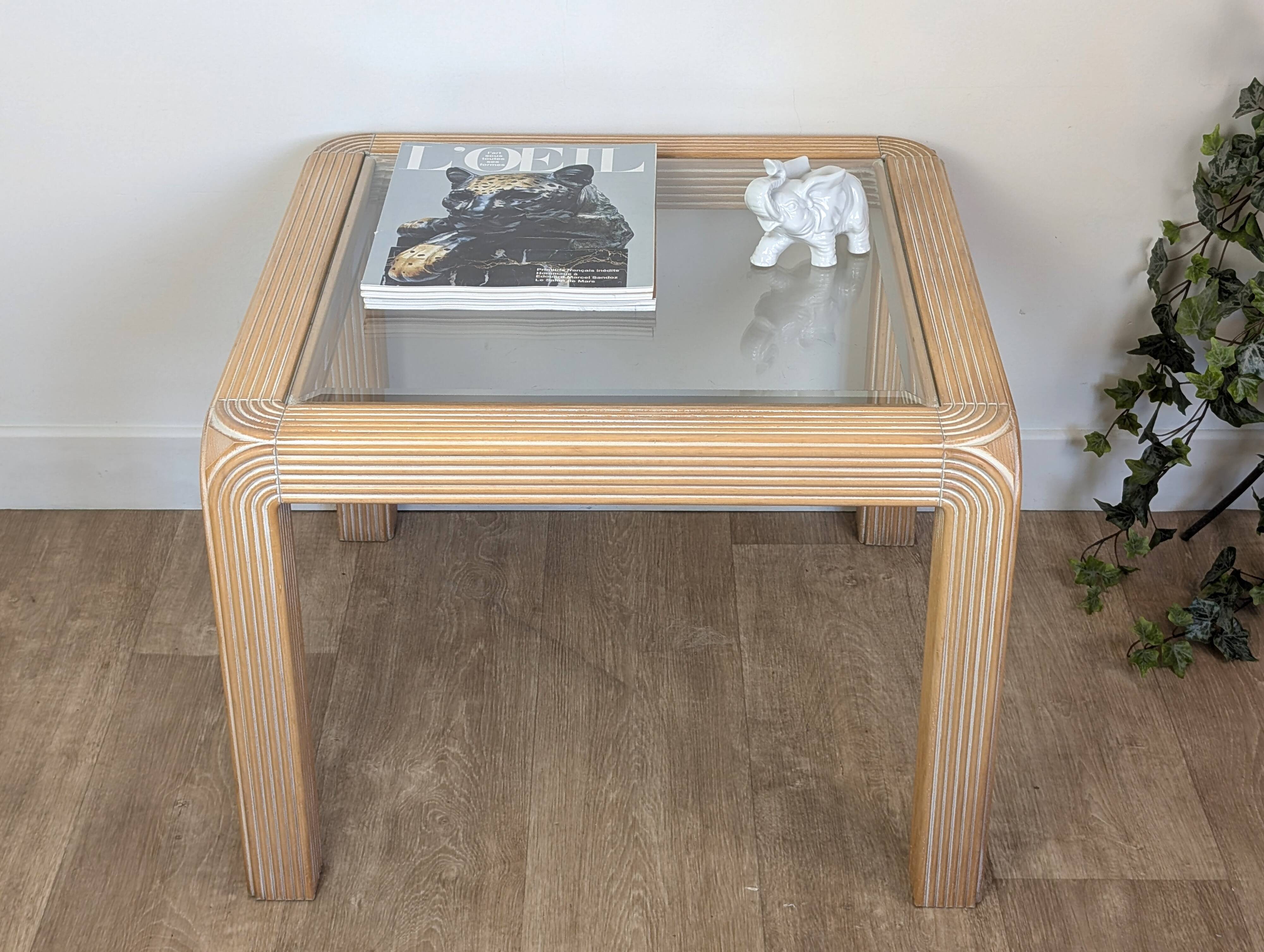 Wood and glass coffee table